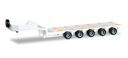 Goldhofer low boy trailer 5-axle with enclosed chutes, traffic white