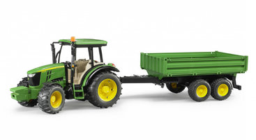 John Deere 5115 M with tipping trailer