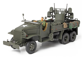 Bewegen Flak GMC CCKW M35 / 33 6x6-2-1 / 2-Tonnen-LKW mit Quad .50 Cal. gun 1944