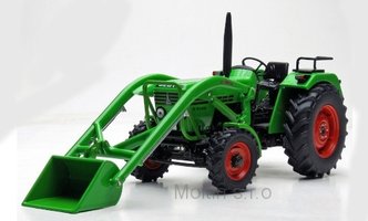 Deutz D 52 06 A, green, with front loader.