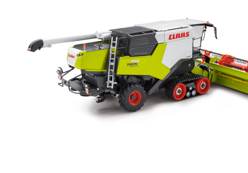 Modellino CLAAS Trion 750 Terra Trac E Testata Convio Flex 1080 In Scala 1:87 (Wiking)
