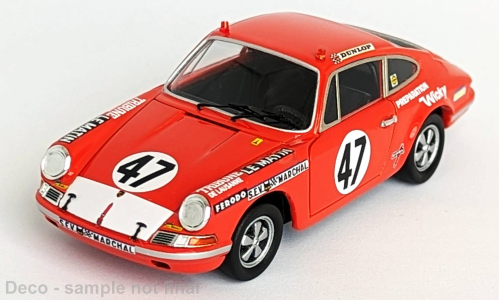 Porsche 911 N°47 Le Mans 1971 – Trofeu 1/43, Résine Rouge, Cochet/Selz