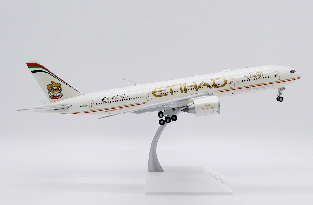 Modèle Réduit Boeing 777-200LR Etihad A6-LRB – Échelle 1:200 – Limox JC Wings – Avion Collection 32 Cm