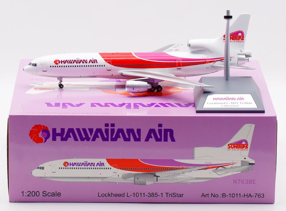 B-Models 1:200 ハワイアン航空 L-1011 N763BE Lockheed L1011 Tristar Hawaiian Air / Suntrips of California
