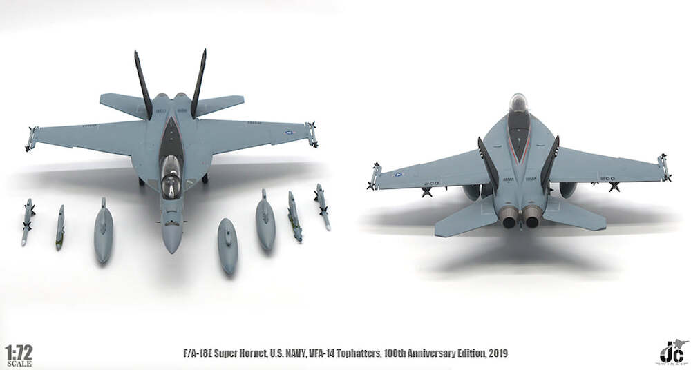 F/A18E Super Hornet US Navy, VFA-14 Tophatters, 100th