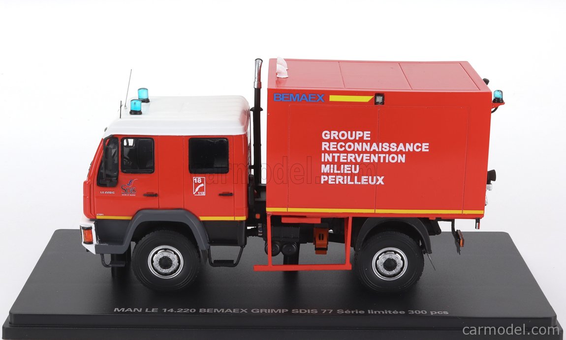 Miniature MAN LE220C VGRIMP BEMAEX SDIS 77 SEINE ET MARNE 1/43 ALERTE
