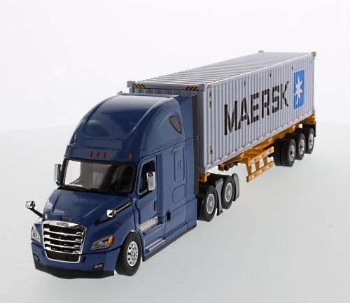 Freightliner Cascadia 40' Tractor Trailer blue, yellow